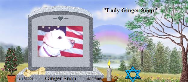 Ginger Snap's Rainbow Bridge Pet Loss Memorial Residency Image