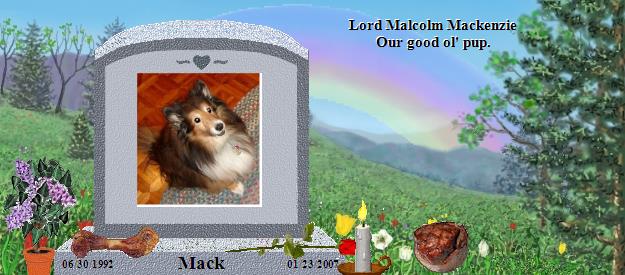 Mack's Rainbow Bridge Pet Loss Memorial Residency Image