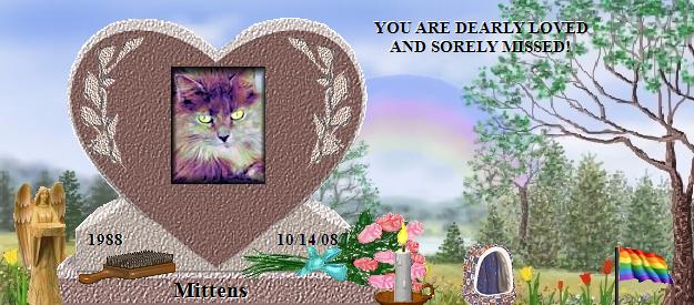 Mittens's Rainbow Bridge Pet Loss Memorial Residency Image