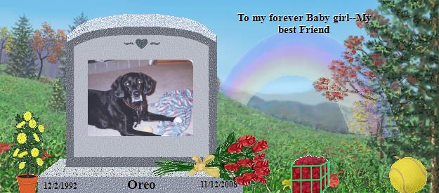 Oreo's Rainbow Bridge Pet Loss Memorial Residency Image