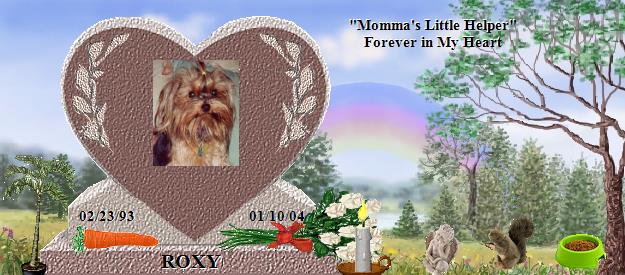 ROXY's Rainbow Bridge Pet Loss Memorial Residency Image