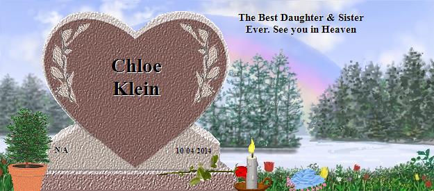 Chloe Klein's Rainbow Bridge Pet Loss Memorial Residency Image