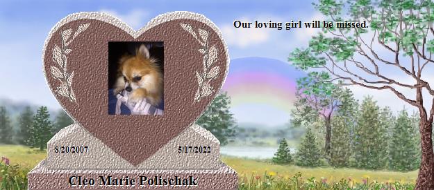 Cleo Marie Polischak's Rainbow Bridge Pet Loss Memorial Residency Image