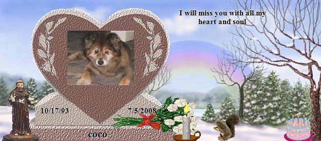 coco's Rainbow Bridge Pet Loss Memorial Residency Image