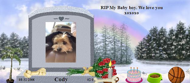 Cody's Rainbow Bridge Pet Loss Memorial Residency Image