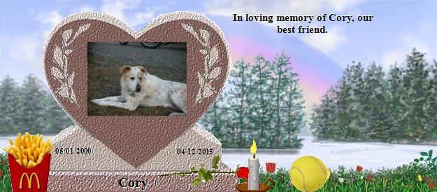 Cory's Rainbow Bridge Pet Loss Memorial Residency Image