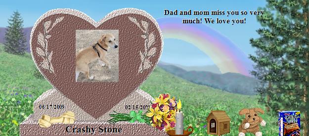 Crashy Stone's Rainbow Bridge Pet Loss Memorial Residency Image