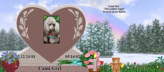 Cami Girl's Rainbow Bridge Pet Loss Memorial Residency Image