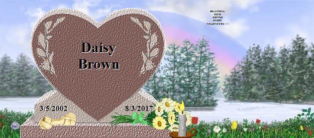 Daisy Brown's Rainbow Bridge Pet Loss Memorial Residency Image
