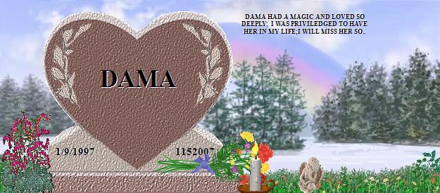 DAMA's Rainbow Bridge Pet Loss Memorial Residency Image