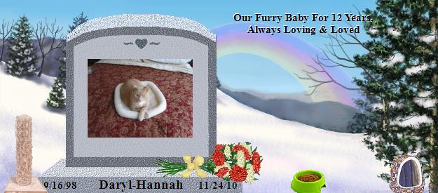 Daryl-Hannah's Rainbow Bridge Pet Loss Memorial Residency Image