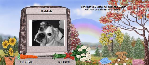 Delilah's Rainbow Bridge Pet Loss Memorial Residency Image