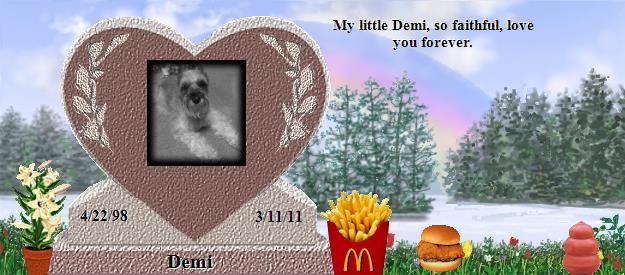 Demi's Rainbow Bridge Pet Loss Memorial Residency Image