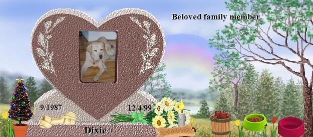 Dixie's Rainbow Bridge Pet Loss Memorial Residency Image