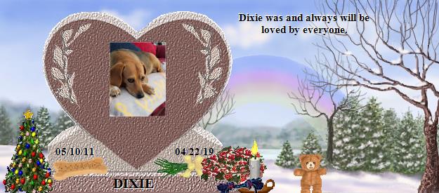 DIXIE's Rainbow Bridge Pet Loss Memorial Residency Image