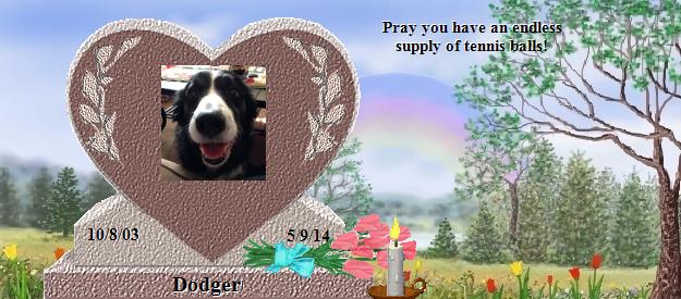 Dodger's Rainbow Bridge Pet Loss Memorial Residency Image