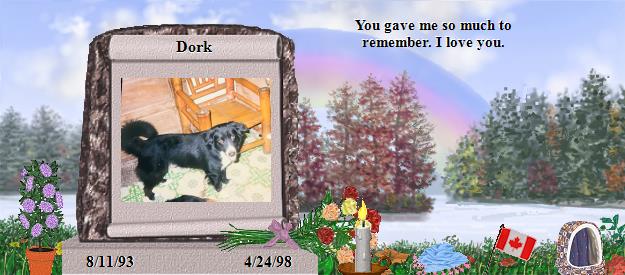 Dork's Rainbow Bridge Pet Loss Memorial Residency Image