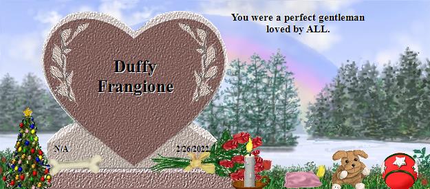 Duffy Frangione's Rainbow Bridge Pet Loss Memorial Residency Image