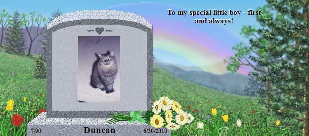 Duncan's Rainbow Bridge Pet Loss Memorial Residency Image