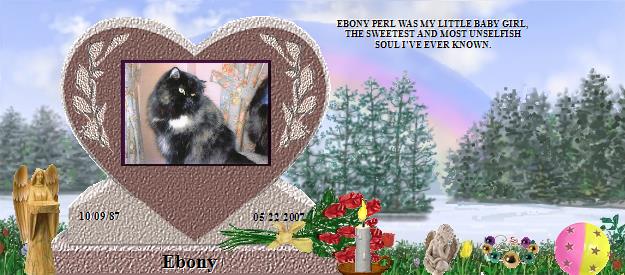 Ebony's Rainbow Bridge Pet Loss Memorial Residency Image