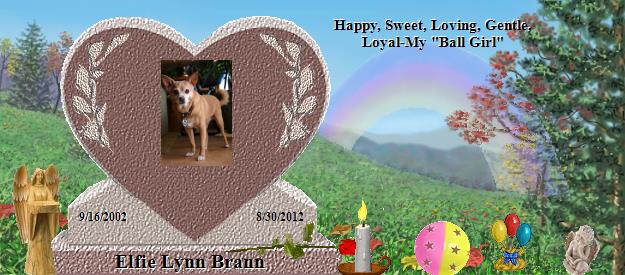 Elfie Lynn Brann's Rainbow Bridge Pet Loss Memorial Residency Image