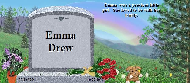 Emma Drew's Rainbow Bridge Pet Loss Memorial Residency Image