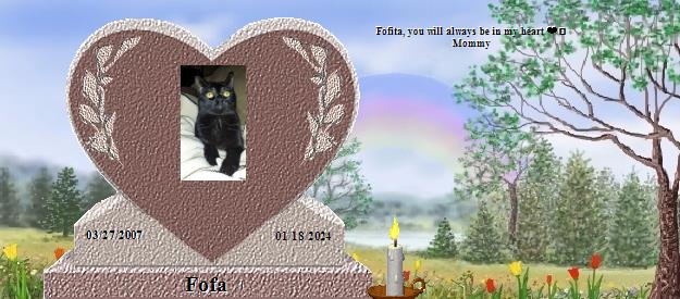 Fofa's Rainbow Bridge Pet Loss Memorial Residency Image
