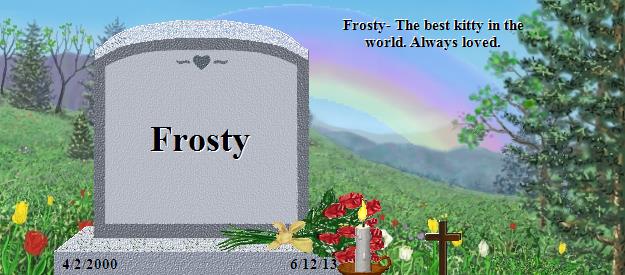 Frosty's Rainbow Bridge Pet Loss Memorial Residency Image