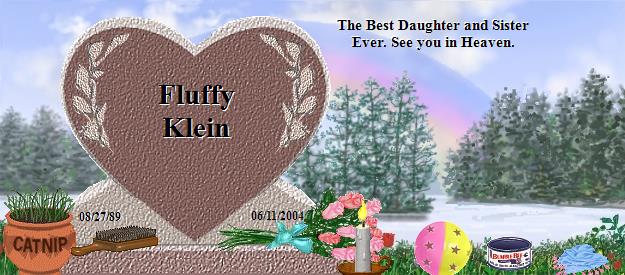 Fluffy Klein's Rainbow Bridge Pet Loss Memorial Residency Image