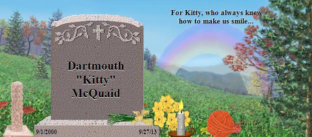 Dartmouth "Kitty" McQuaid's Rainbow Bridge Pet Loss Memorial Residency Image