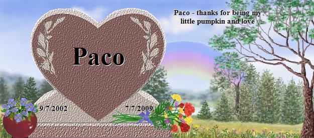 Paco's Rainbow Bridge Pet Loss Memorial Residency Image