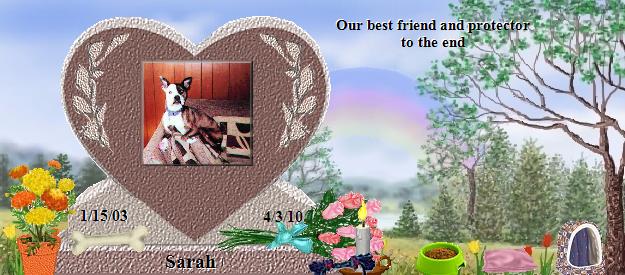 Sarah's Rainbow Bridge Pet Loss Memorial Residency Image