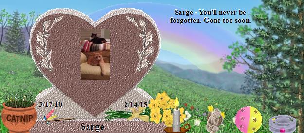 Sarge's Rainbow Bridge Pet Loss Memorial Residency Image
