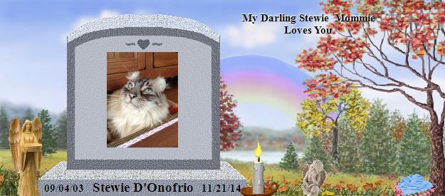 Stewie D'Onofrio's Rainbow Bridge Pet Loss Memorial Residency Image