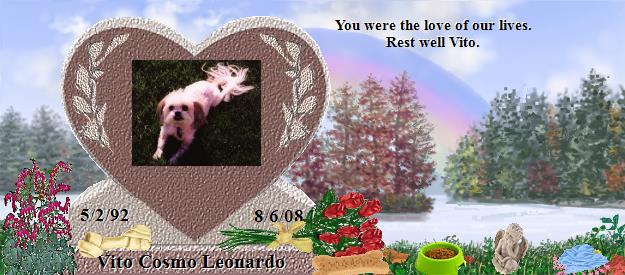 Vito Cosmo Leonardo's Rainbow Bridge Pet Loss Memorial Residency Image