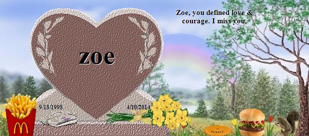 zoe's Rainbow Bridge Pet Loss Memorial Residency Image