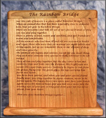 The Rainbow Bridge Poem Engraved Pet Urn