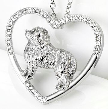 Open Great Pyrenees Silver Necklace