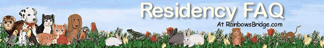 Frequently Asked Questions about a Rainbow Bridge Pet Memorial Residency