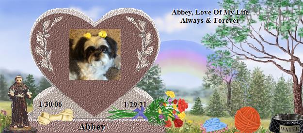 Abbey's Rainbow Bridge Pet Loss Memorial Residency Image