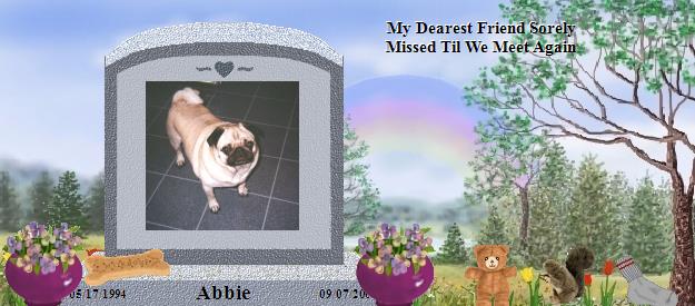Abbie's Rainbow Bridge Pet Loss Memorial Residency Image