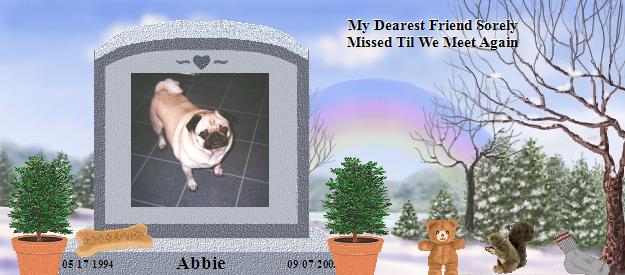 Abbie's Rainbow Bridge Pet Loss Memorial Residency Image