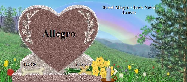Allegro's Rainbow Bridge Pet Loss Memorial Residency Image