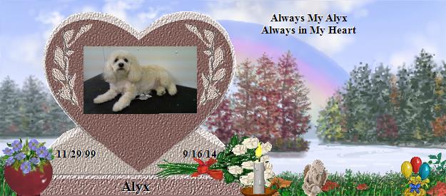 Alyx's Rainbow Bridge Pet Loss Memorial Residency Image