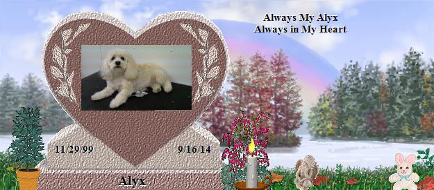 Alyx's Rainbow Bridge Pet Loss Memorial Residency Image