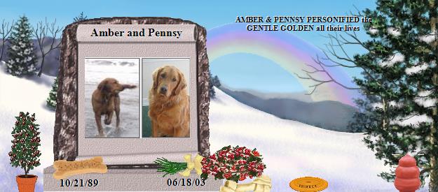 Amber and Pennsy's Rainbow Bridge Pet Loss Memorial Residency Image