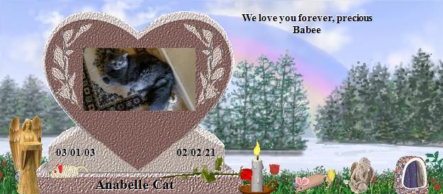 Anabelle Cat's Rainbow Bridge Pet Loss Memorial Residency Image