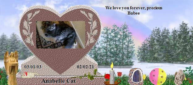 Anabelle Cat's Rainbow Bridge Pet Loss Memorial Residency Image