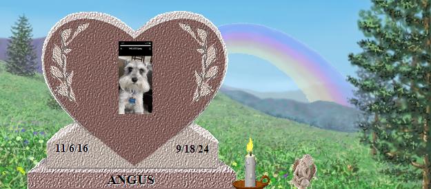 ANGUS's Rainbow Bridge Pet Loss Memorial Residency Image