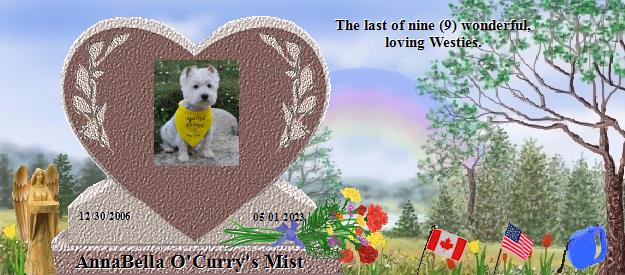 AnnaBella O'Curry's Mist's Rainbow Bridge Pet Loss Memorial Residency Image